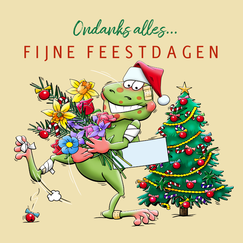 Beterschap kerstkaart zieke fijne feestdagen - Kerstkaarten Kerstkaarten - Beterschap kerstkaart zieke fijne feestdagen