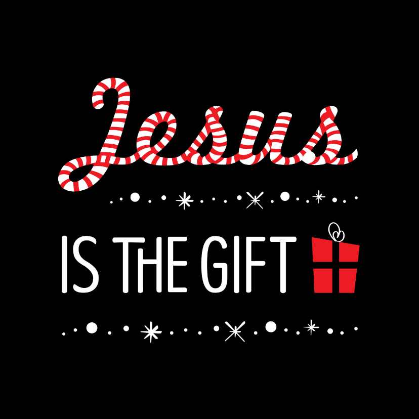 Kerstkaarten - Christelijke kerstkaart Jesus is the gift