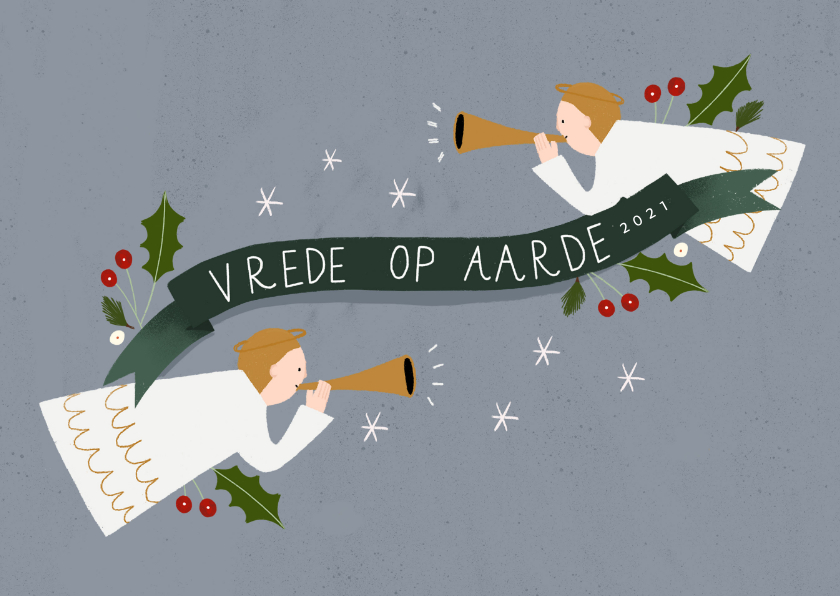 Christelijke kerstkaart met illustratie - Kerstkaarten Kerstkaarten - Christelijke kerstkaart met illustratie