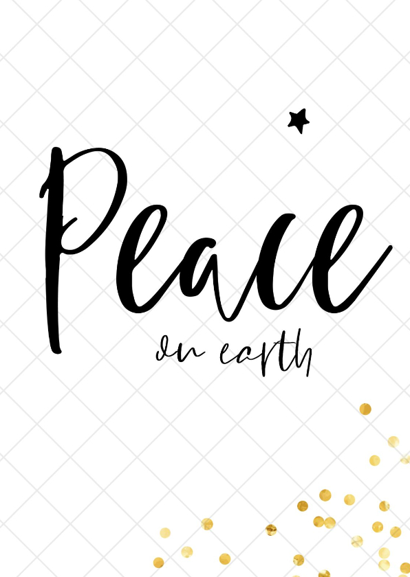 Christelijke kerstkaart met trendy lettertype en confetti - Kerstkaarten Kerstkaarten - Christelijke kerstkaart met trendy lettertype en confetti