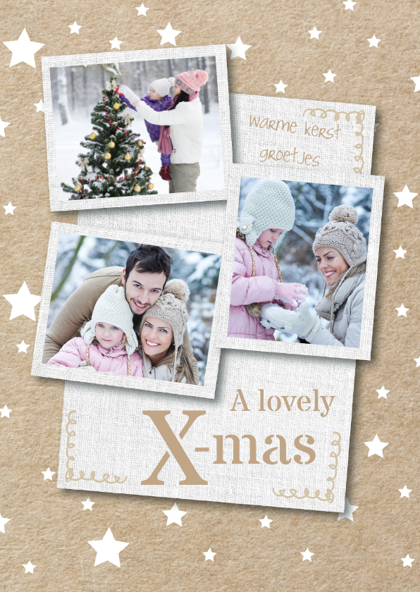 Collage kerstkaart - kraft print - Kerstkaarten Kerstkaarten - Collage kerstkaart - kraft print