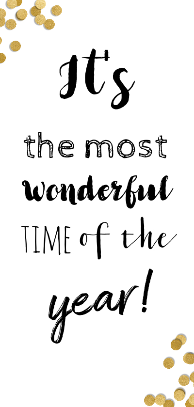 Confetti goud it's the most wonderful time of the year - BK - Kerstkaarten Kerstkaarten - Confetti goud it's the most wonderful time of the year - BK
