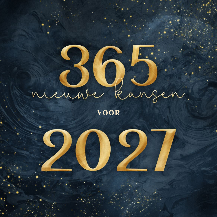 Donkerblauwe kerstkaart 365 nieuwe kansen voor 2027 - Kerstkaarten Kerstkaarten - Donkerblauwe kerstkaart 365 nieuwe kansen voor 2027