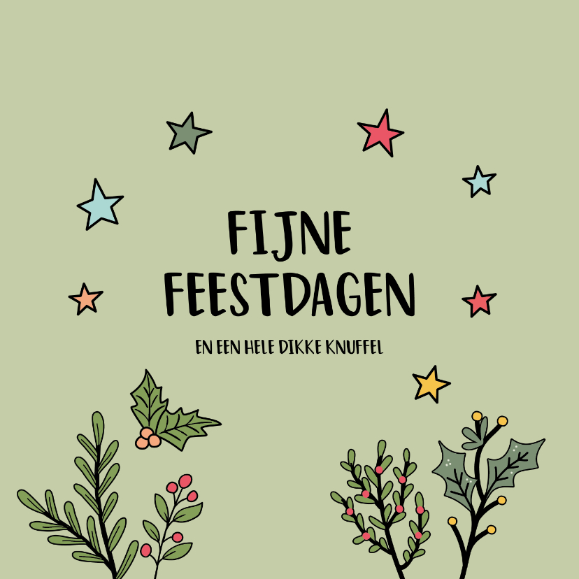 Fijne Feestdagen en een dikke knuffel - kerstkaart - Kerstkaarten Kerstkaarten - Fijne Feestdagen en een dikke knuffel - kerstkaart
