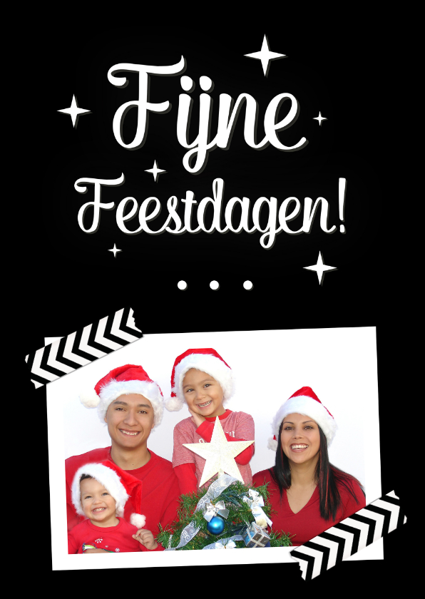 Fijne feestdagen Staand met foto - Kerstkaarten Kerstkaarten - Fijne feestdagen Staand met foto