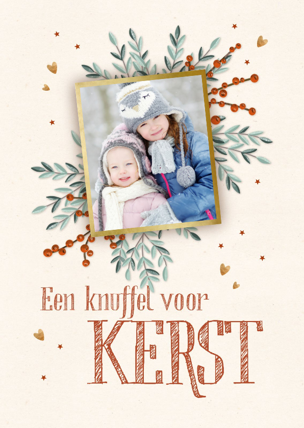 Kerstkaarten - Foto-kerstkaart 'Een knuffel voor kerst'