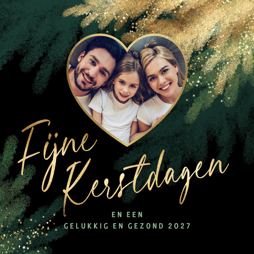 Foto Kerstkaart hart 2027 kersttakken - Kerstkaarten Kerstkaarten - Foto Kerstkaart hart 2027 kersttakken