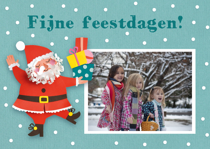 Foto kerstkaart met kerstman - Kerstkaarten Kerstkaarten - Foto kerstkaart met kerstman