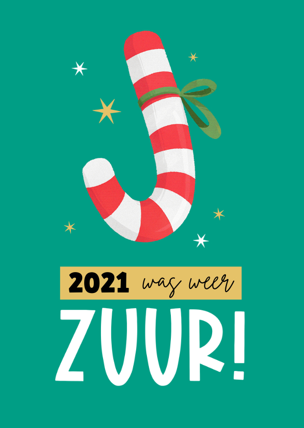 Funky kerstkaart corona zuurstok sterren 2022 - Kerstkaarten Kerstkaarten - Funky kerstkaart corona zuurstok sterren 2022