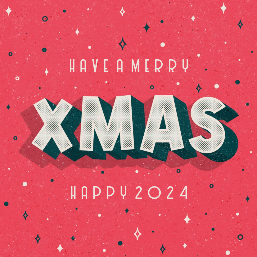 Funky kerstkaart XMAS retro - Kerstkaarten Kerstkaarten - Funky kerstkaart XMAS retro