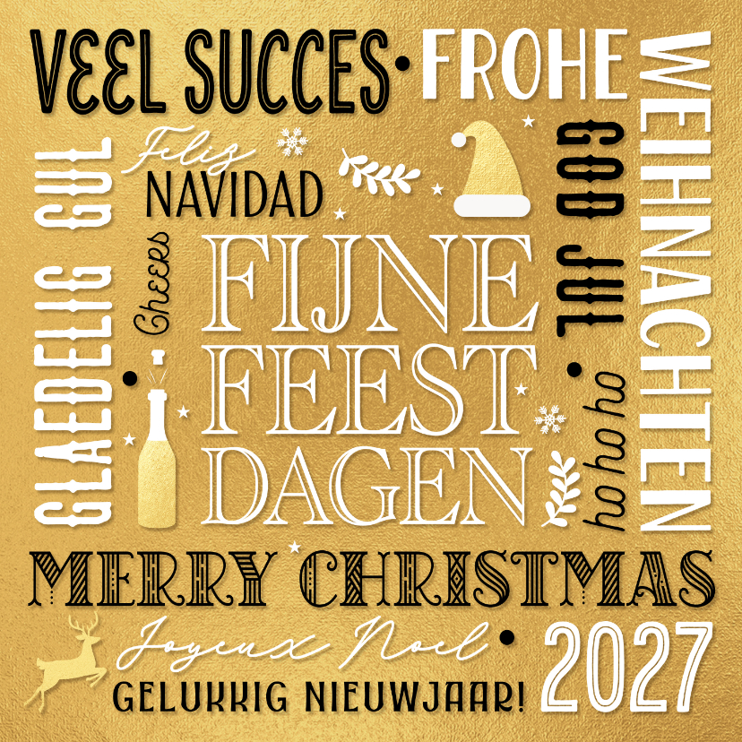 Gouden kerstkaart 2027 - Kerstkaarten Kerstkaarten - Gouden kerstkaart 2027