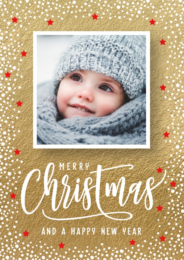 Gouden kerstkaart foto - Kerstkaarten Kerstkaarten - Gouden kerstkaart foto