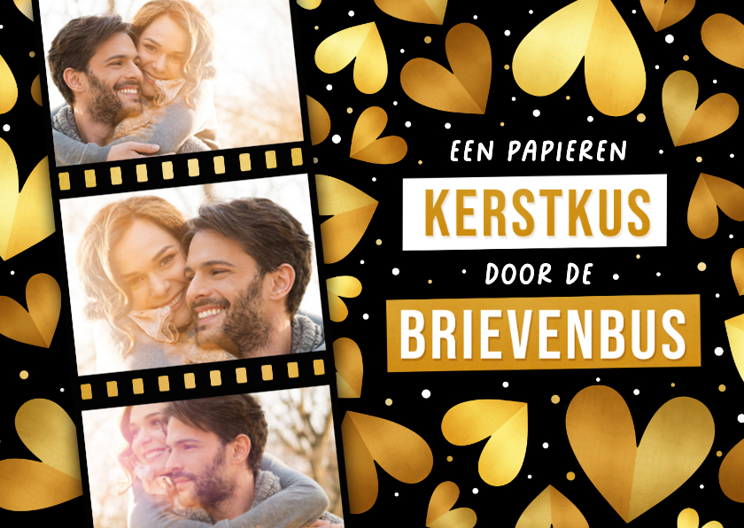 Grappige kerstkaart kerstkus door brievenbus met foto's - Kerstkaarten Kerstkaarten - Grappige kerstkaart kerstkus door brievenbus met foto's