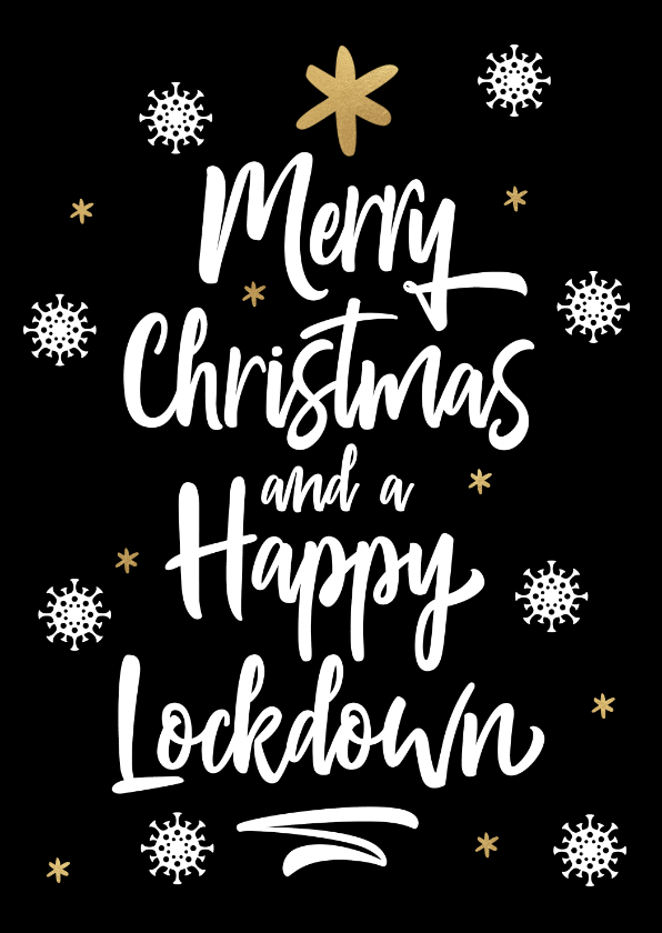 Kerstkaarten - Grappige kerstkaart Merry Christmas and a Happy Lockdown