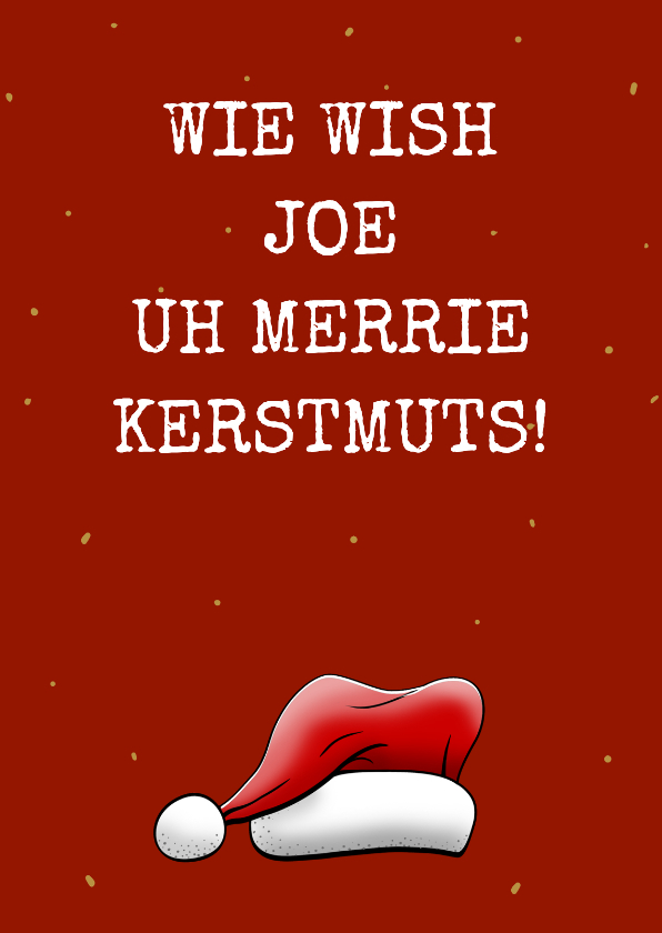Kerstkaarten - Grappige kerstkaart met kerstmuts en rendier
