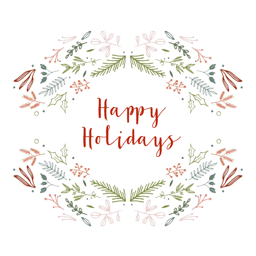 Happy Holidays kaart met krans-elementen - Kerstkaarten Kerstkaarten - Happy Holidays kaart met krans-elementen