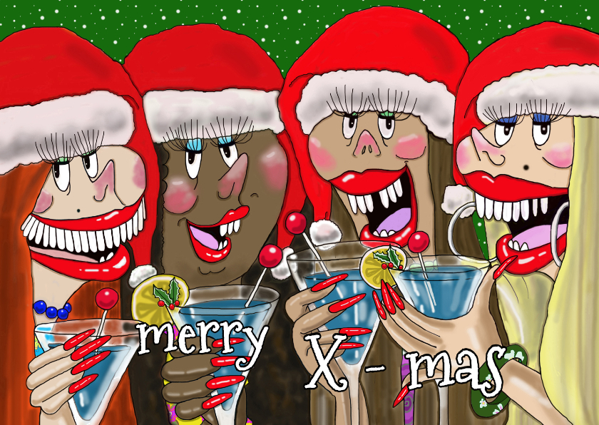 Happy kerstcocktail - Kerstkaarten Kerstkaarten - Happy kerstcocktail