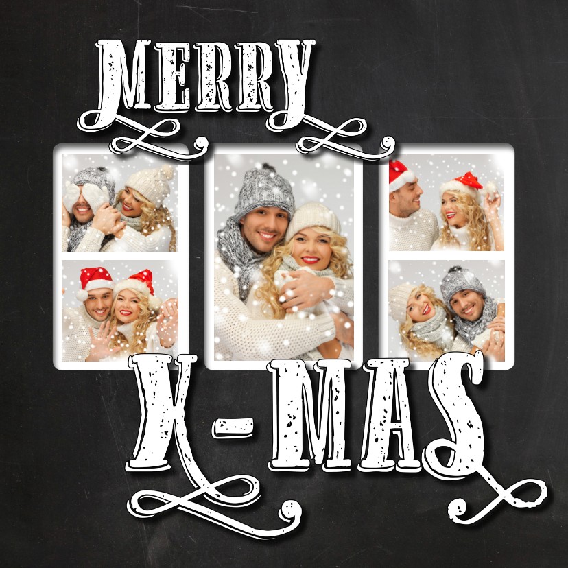 Hippe Kerstkaart 5-Luik krijtbord - Kerstkaarten Kerstkaarten - Hippe Kerstkaart 5-Luik krijtbord
