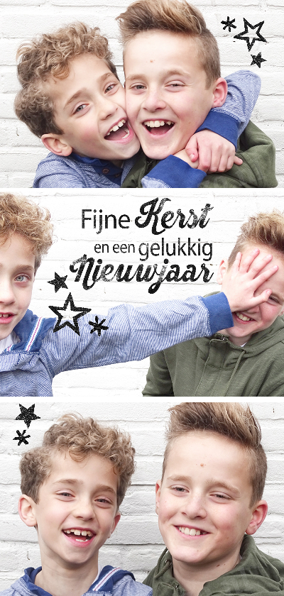 Hippe kerstkaart met foto en sterren - Kerstkaarten Kerstkaarten - Hippe kerstkaart met foto en sterren