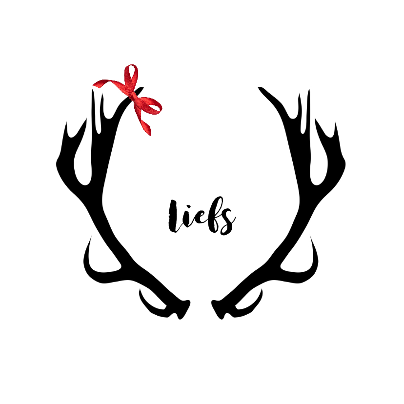Hippe kerstkaart met gewei en strikje - Kerstkaarten Kerstkaarten - Hippe kerstkaart met gewei en strikje