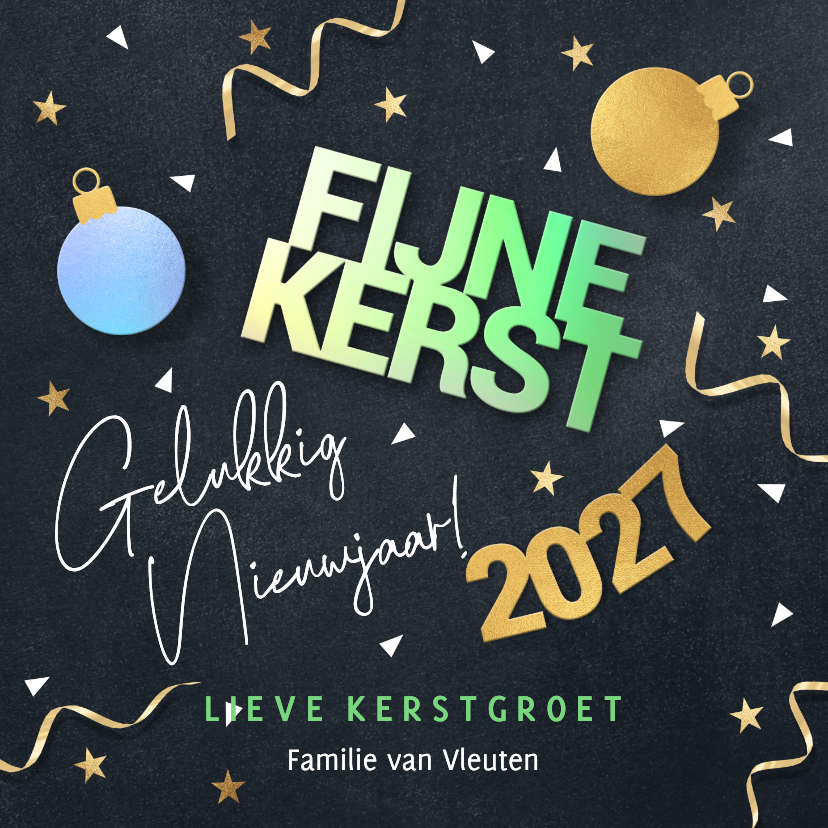 Hippe kerstkaart met kerstwensen 2027 - Kerstkaarten Kerstkaarten - Hippe kerstkaart met kerstwensen 2027