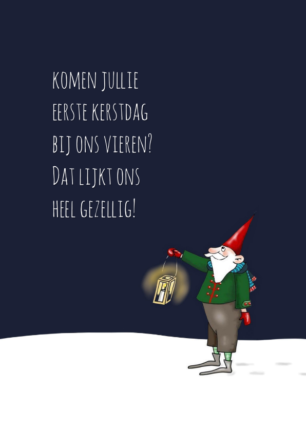 Kerskaart - kerstmannetje met lantaarn - Kerstkaarten Kerstkaarten - Kerskaart - kerstmannetje met lantaarn