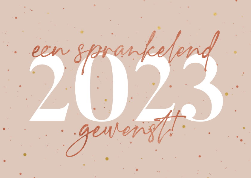 Kerskaart sprankelend 2022 gewenst koperlook - Kerstkaarten Kerstkaarten - Kerskaart sprankelend 2022 gewenst koperlook