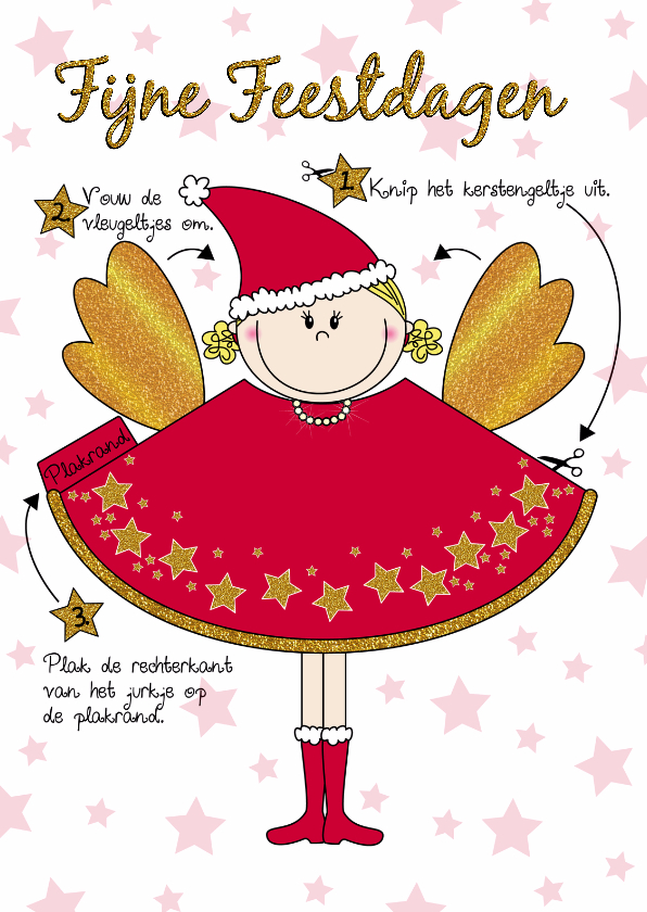 Kerst engeltje knutselen DIY - Kerstkaarten Kerstkaarten - Kerst engeltje knutselen DIY