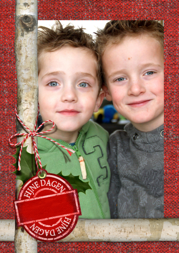 kerst foto label rood YVON - Kerstkaarten Kerstkaarten - kerst foto label rood YVON