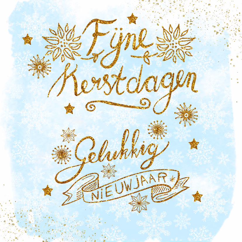 Kerst handlettering goud - Kerstkaarten Kerstkaarten - Kerst handlettering goud