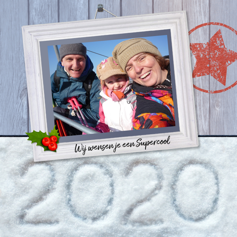 Kerst Hout met sneeuw 2020 - Kerstkaarten Kerstkaarten - Kerst Hout met sneeuw 2020