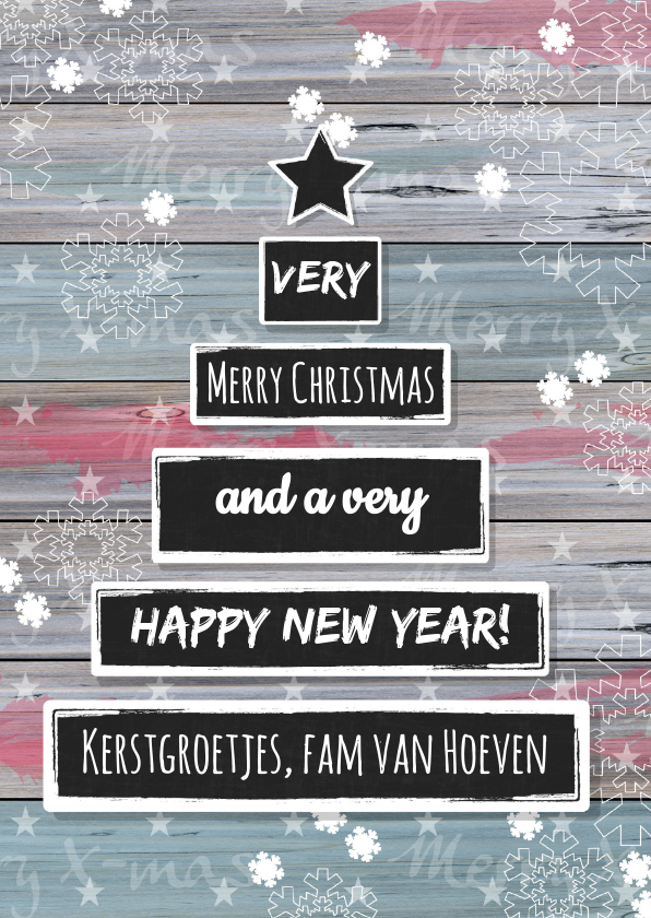 Kerst houtprint krijtbordjes - Kerstkaarten Kerstkaarten - Kerst houtprint krijtbordjes