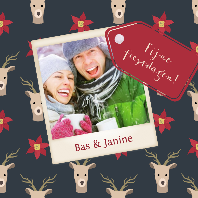 Kerst illustratie deer - DH - Kerstkaarten Kerstkaarten - Kerst illustratie deer - DH