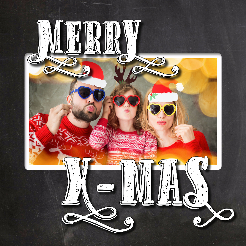 Kerst krijt letters met foto SG - Kerstkaarten Kerstkaarten - Kerst krijt letters met foto SG