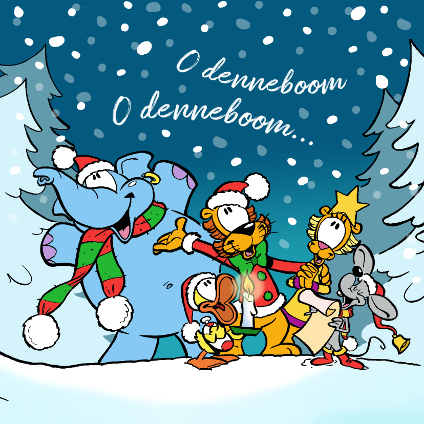 Kerst Loeki met koor - Kerstkaarten Kerstkaarten - Kerst Loeki met koor