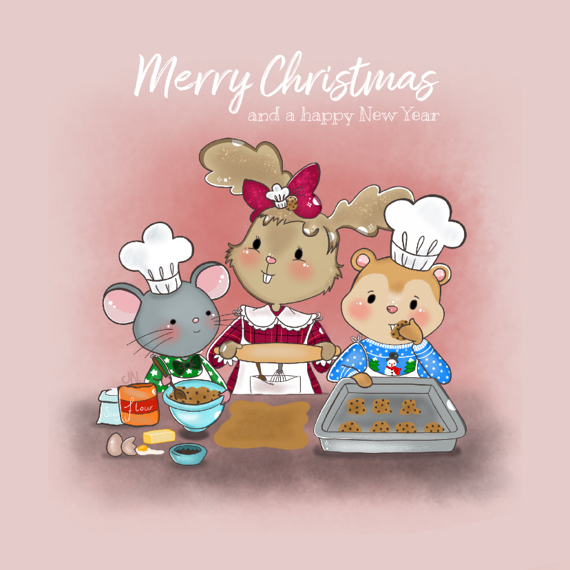 Kerst Maple and Chestnut Koekjes - Kerstkaarten Kerstkaarten - Kerst Maple and Chestnut Koekjes