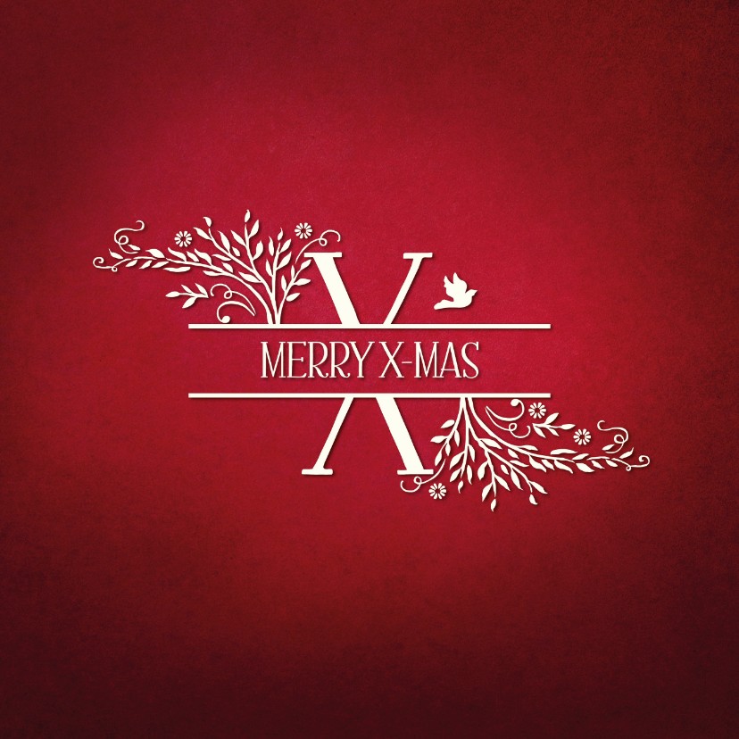 Kerstkaarten - Kerst Merry X-Mas chique X rood 