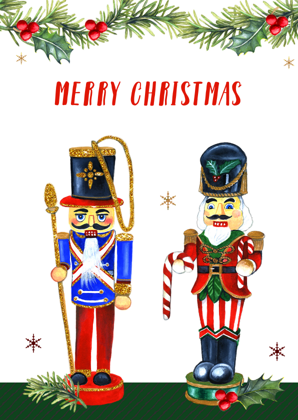 Kerst notenkrakers takjes - Kerstkaarten Kerstkaarten - Kerst notenkrakers takjes