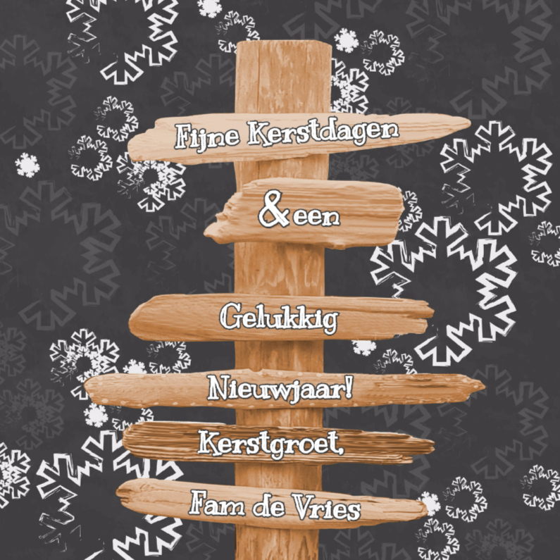 Kerst paal krijtbord sneeuw Vknt - Kerstkaarten Kerstkaarten - Kerst paal krijtbord sneeuw Vknt