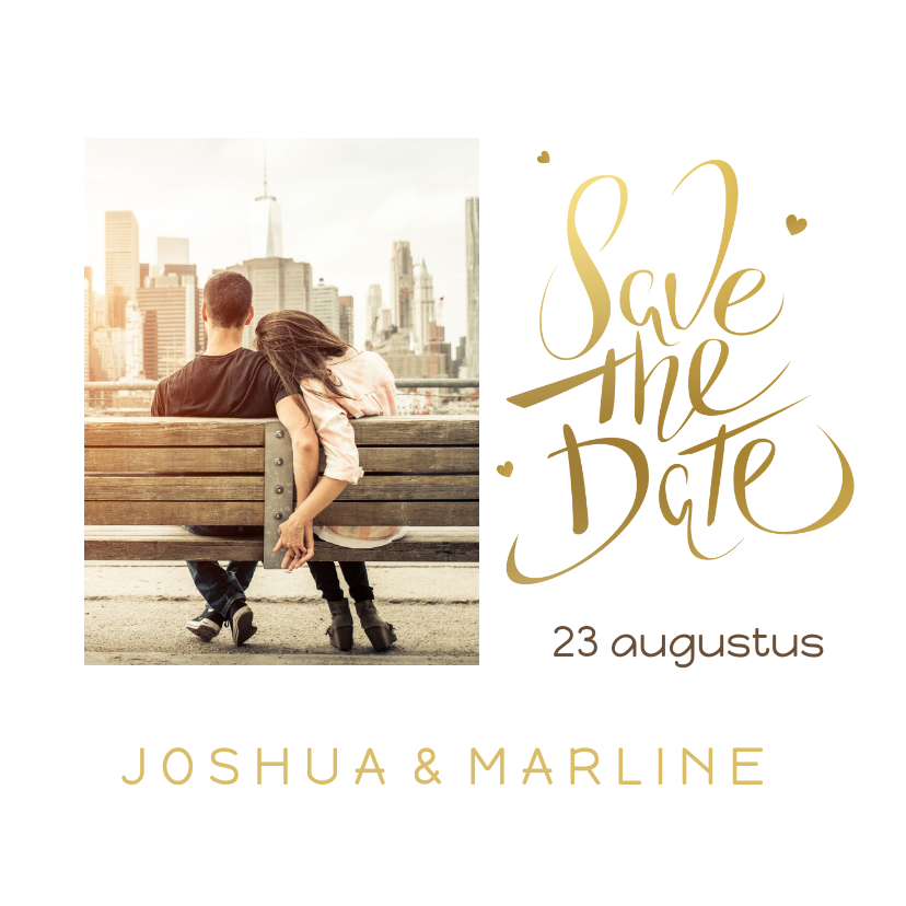 Kerst Save the date kaart goud - Kerstkaarten Kerstkaarten - Kerst Save the date kaart goud