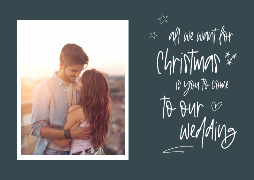 Kerst save the date kaart met foto en handgeschreven tekst - Kerstkaarten Kerstkaarten - Kerst save the date kaart met foto en handgeschreven tekst