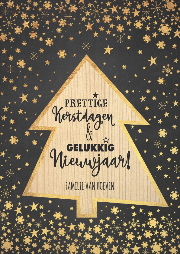 Kerst sfeervolle kaart krijtbord met kerstboom hout look - Kerstkaarten Kerstkaarten - Kerst sfeervolle kaart krijtbord met kerstboom hout look