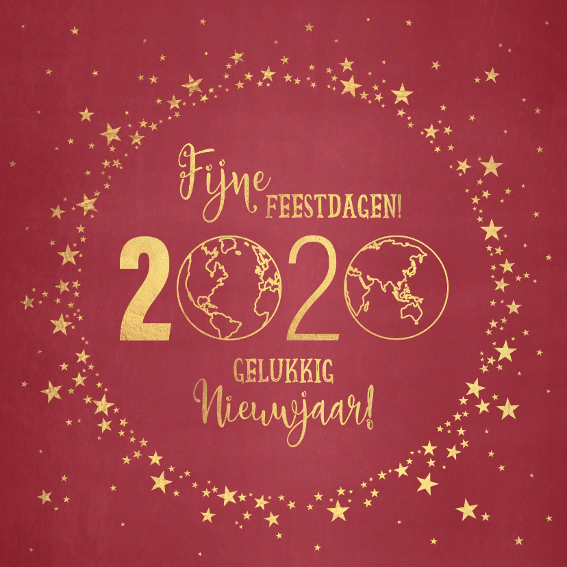 Kerst stijlvolle rode kaart met goudkleurige wereldbol - Kerstkaarten Kerstkaarten - Kerst stijlvolle rode kaart met goudkleurige wereldbol