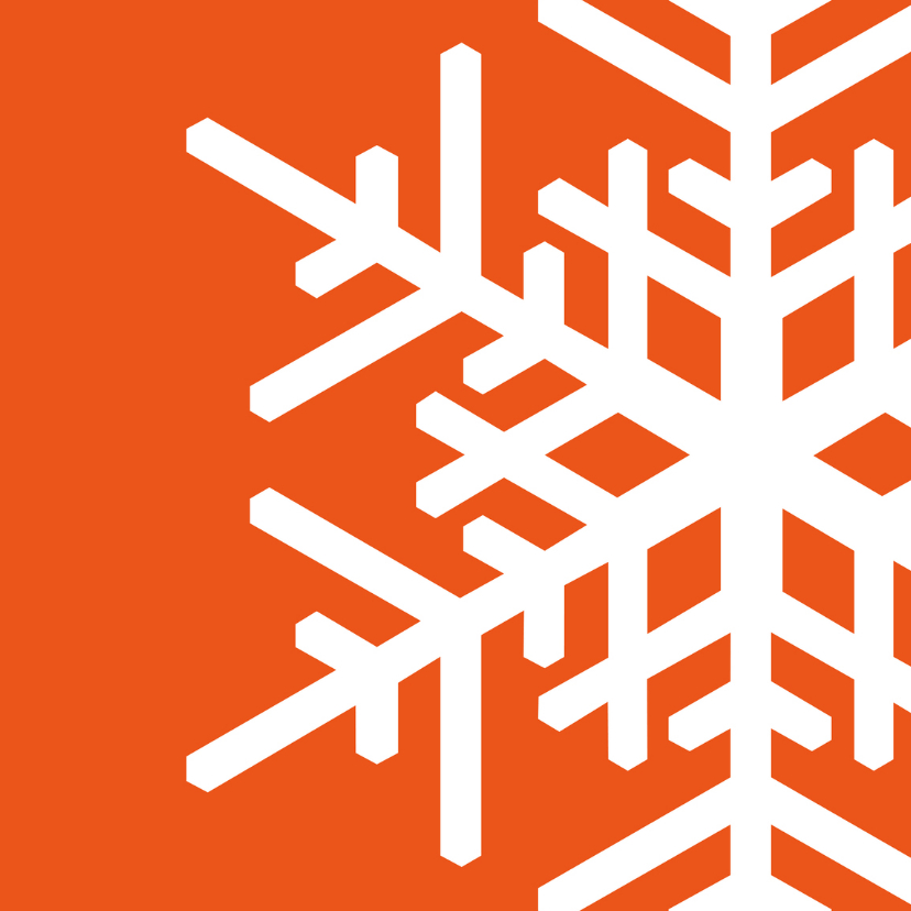 Kerst Strak oranje ijskristal met sierletters - Kerstkaarten Kerstkaarten - Kerst Strak oranje ijskristal met sierletters
