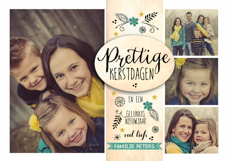 Kerst Vintage Familie collage - Kerstkaarten Kerstkaarten - Kerst Vintage Familie collage