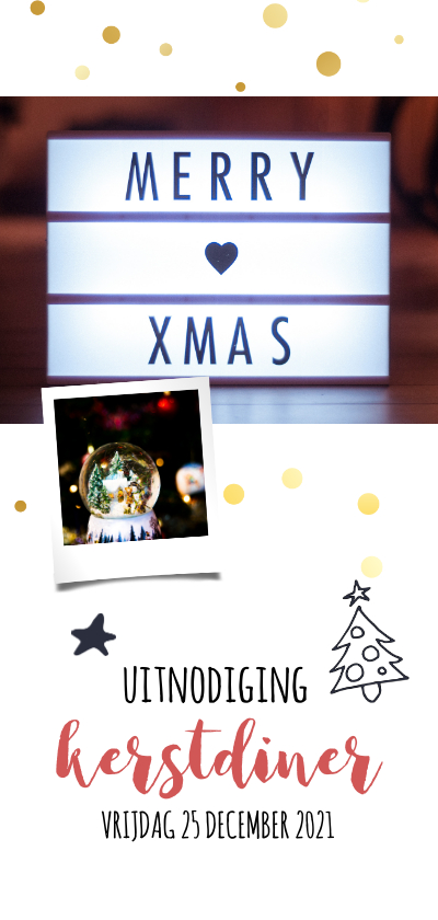 Kerstdiner uitnodiging met foto 2020 - Kerstkaarten Kerstkaarten - Kerstdiner uitnodiging met foto 2020