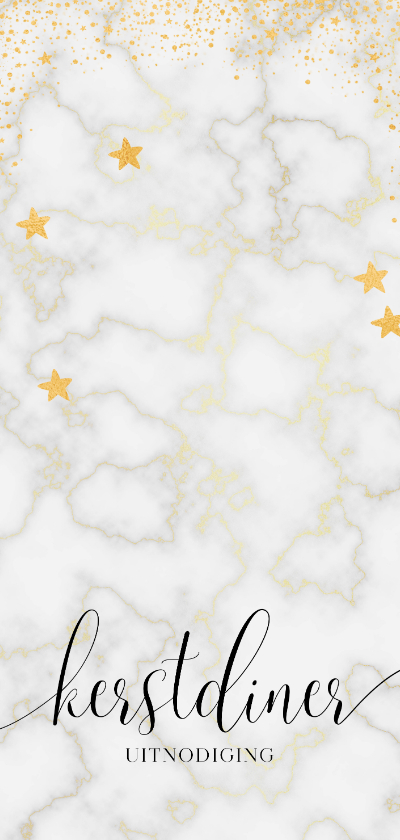 Kerstdiner uitnodiging met marmer en goudlook effecten - Kerstkaarten Kerstkaarten - Kerstdiner uitnodiging met marmer en goudlook effecten