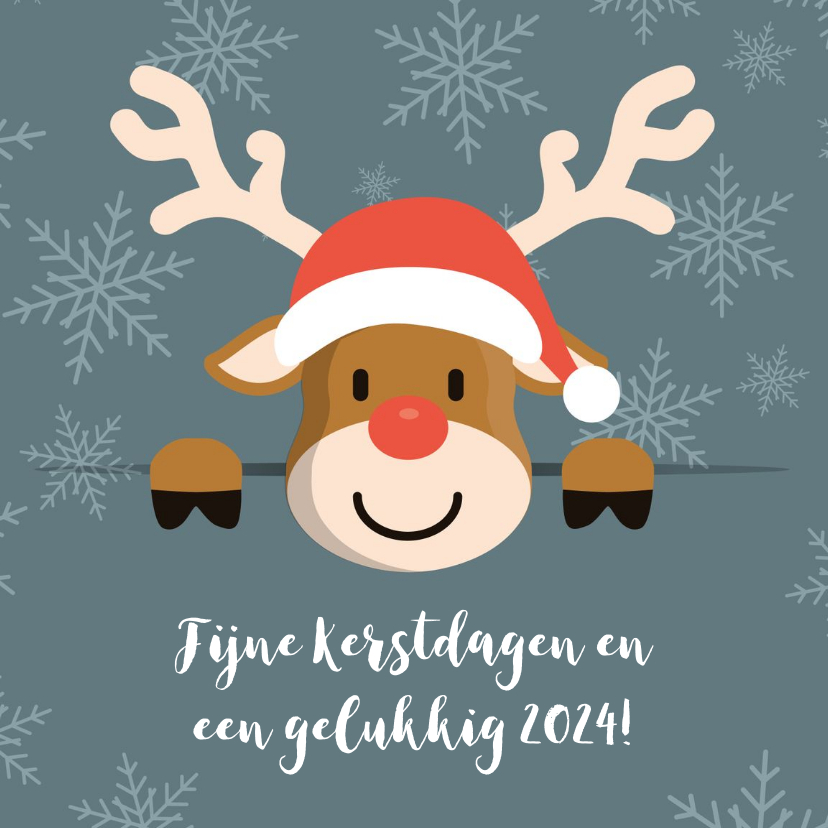 Kerstgroet van Rudolf Kerstkaarten Kaartje2go