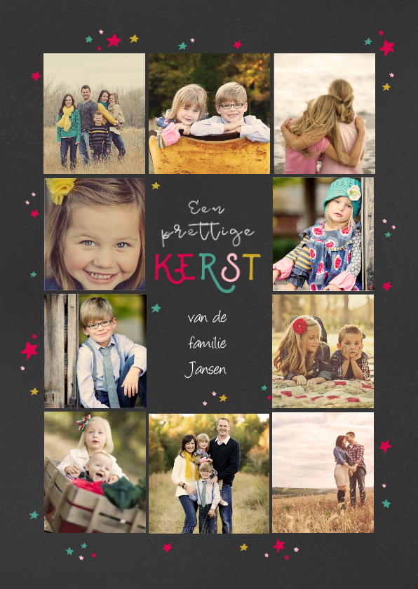 Kerstkaart 10 fotos collage - Kerstkaarten Kerstkaarten - Kerstkaart 10 fotos collage