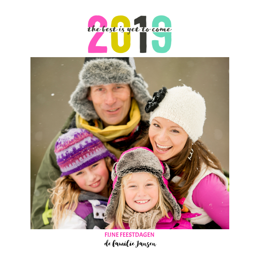 Kerstkaart 2019 Letters vrolijk - Kerstkaarten Kerstkaarten - Kerstkaart 2019 Letters vrolijk